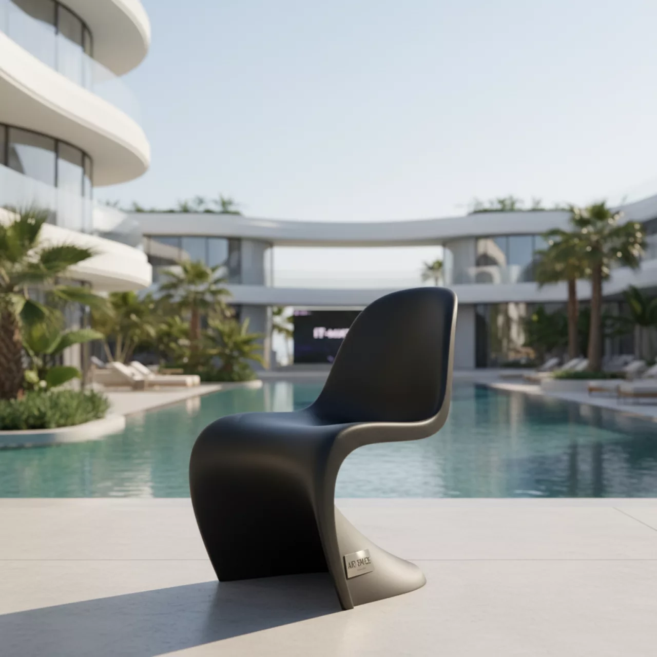 Аренда Кресло пластиковое Marcel XL черное в Radisson Collection Paradise — ART SPACE