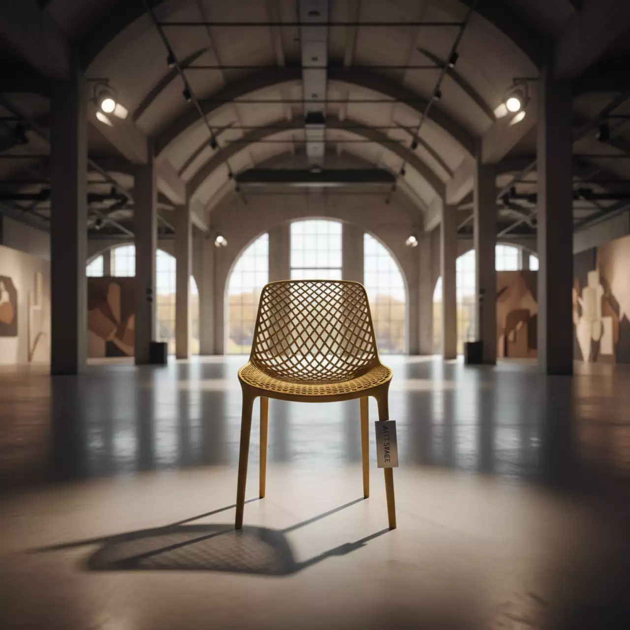 Аренда Кресло пластиковое Net горчичное в Delta Sirius — ART SPACE