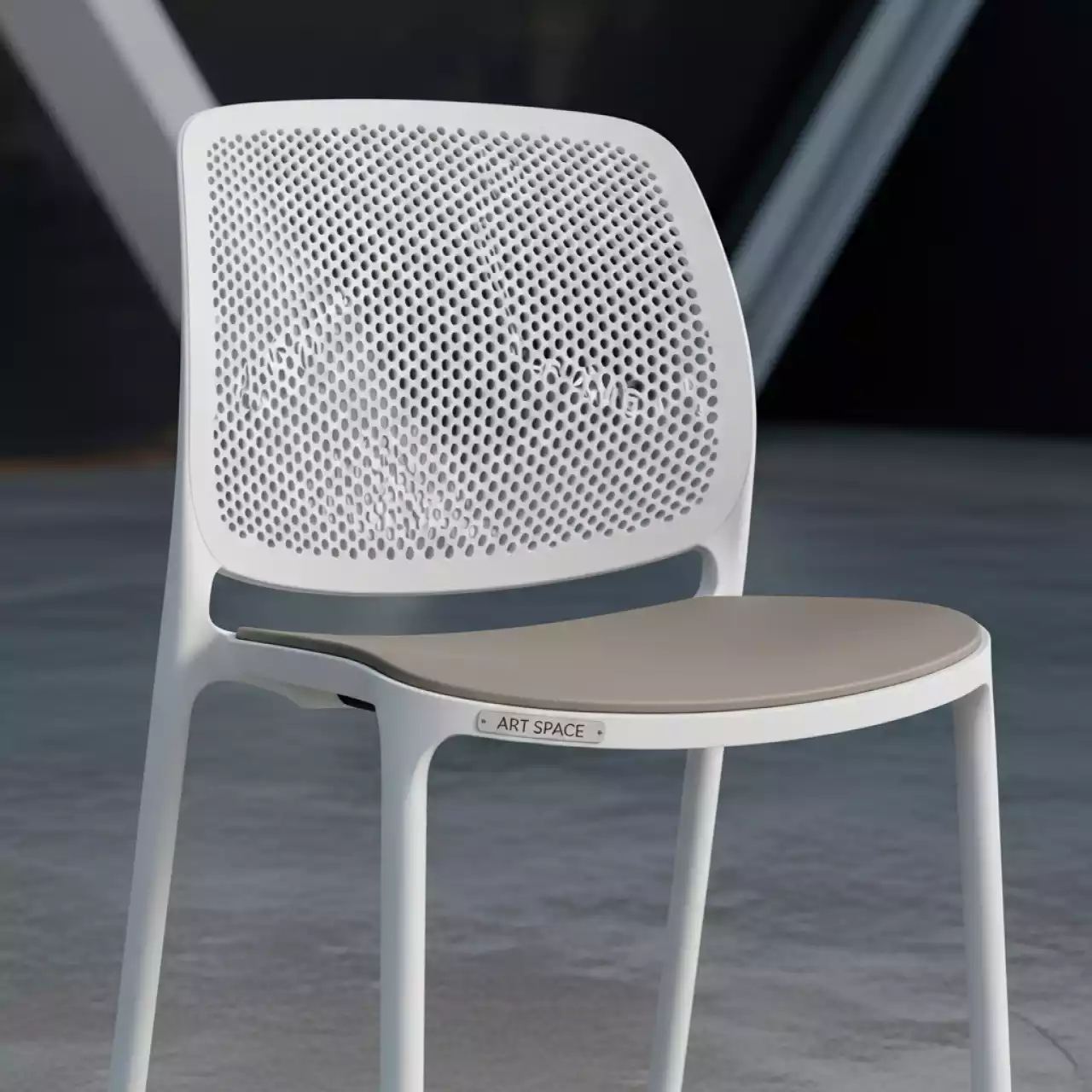 Аренда Кресло пластиковое Palma бело тортора в Сириус Арене — ART SPACE