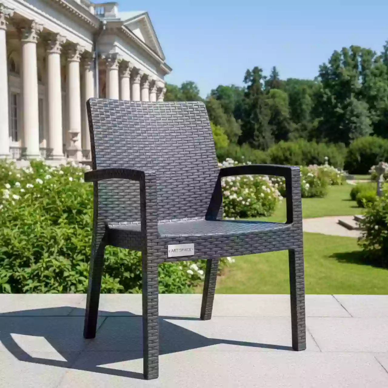 Аренда Кресло пластиковое плетеное Ibiza в усадьбе Голицына — ART SPACE