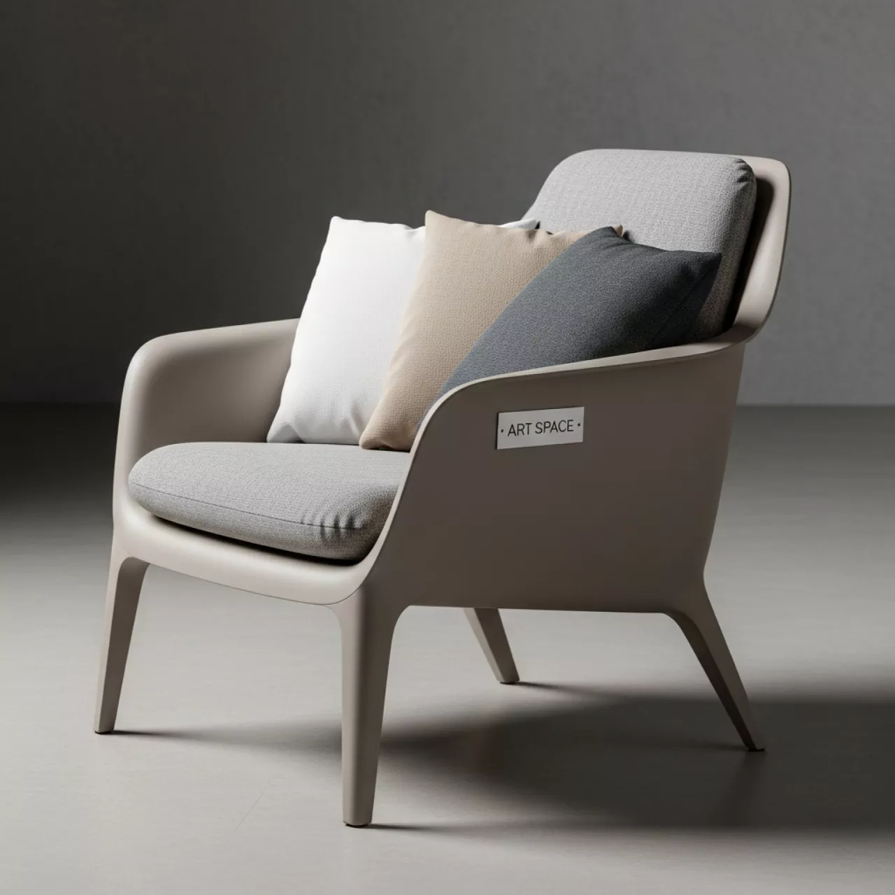 Аренда Кресло пластиковое Portofino с подушками белого бежевого и темно серого цвета в Novotel Resort — ART SPACE