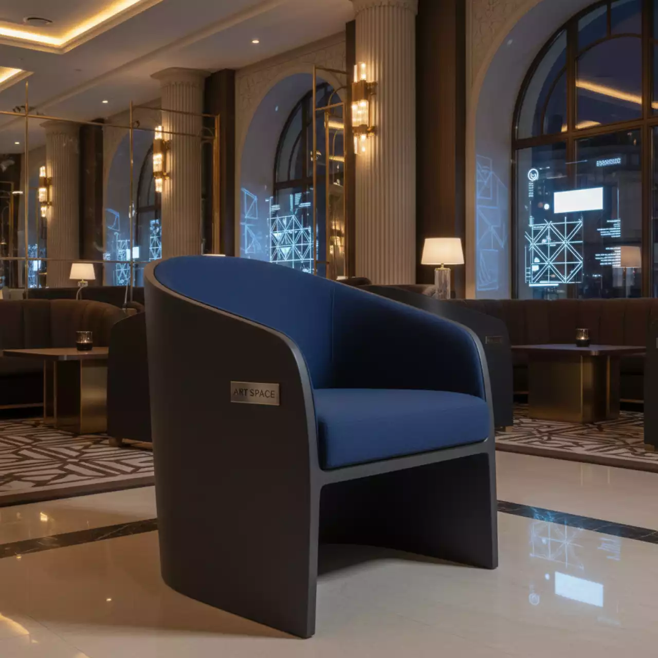 Аренда Кресло пластиковое с обивкой Hug в Boutique Hotel PORTUM 1905 — ART SPACE