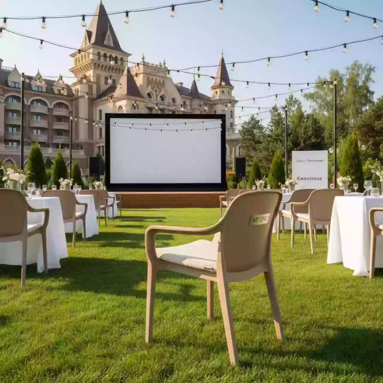 Аренда Кресло пластиковое с подушкой Portofino бежевое в отеле «Богатырь» — ART SPACE