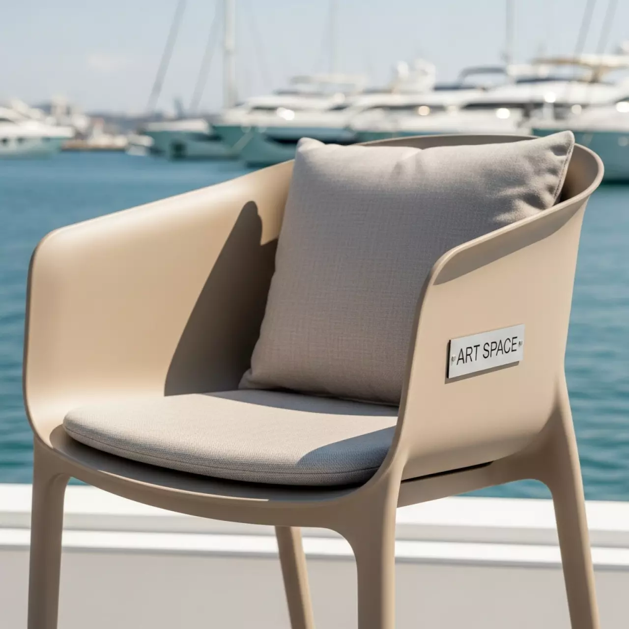 Аренда Кресло пластиковое с подушкой Portofino бежевый на парусной регате (Сочи) — ART SPACE