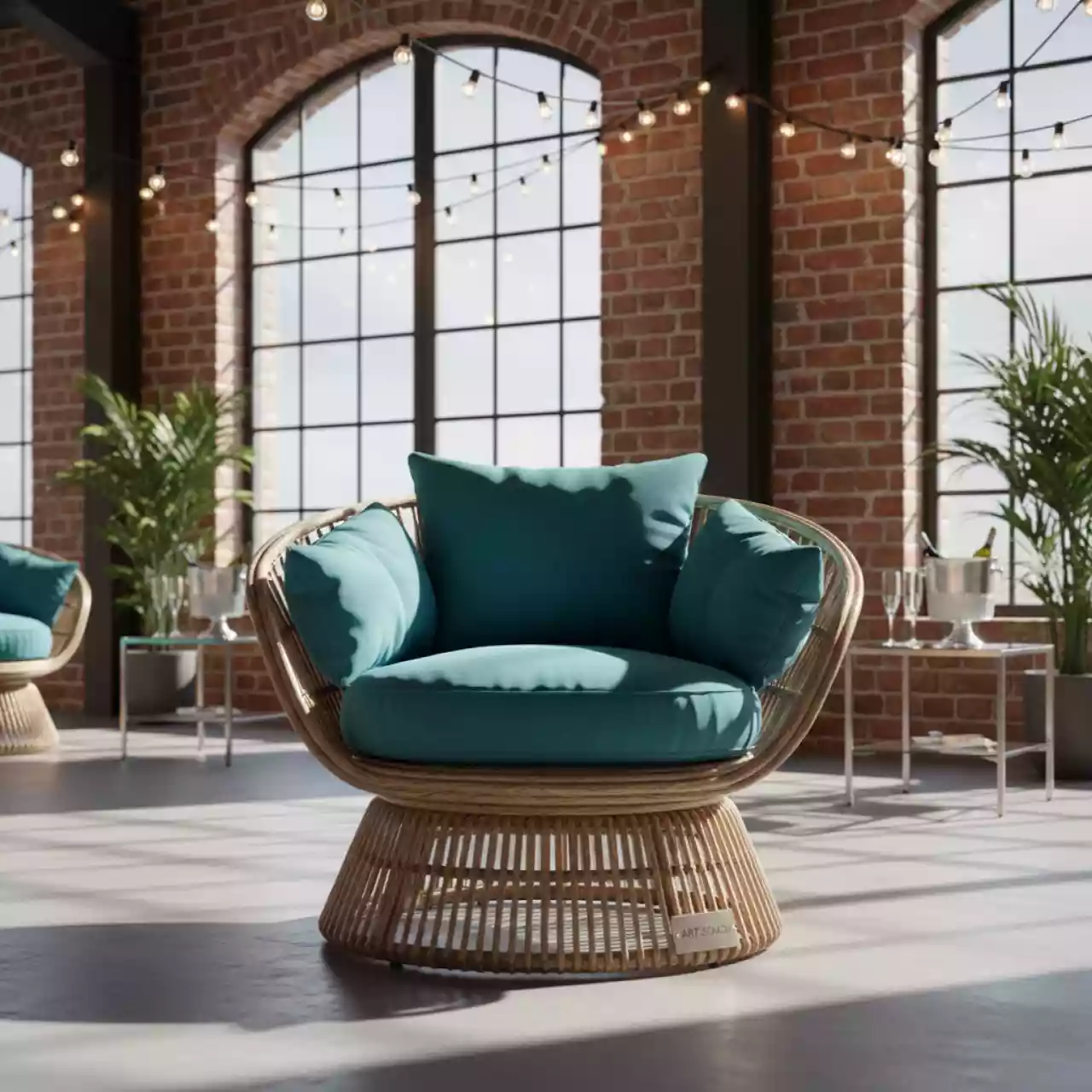 Аренда Кресло плетеное Cala с подушкой санаторий «Сочи» — ART SPACE