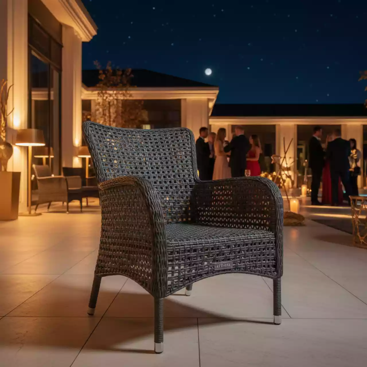 Аренда Кресло плетеное из искусственного ротанга ГЛЯССЕ гиацинт цвет графит в санатории «Русь» — ART SPACE