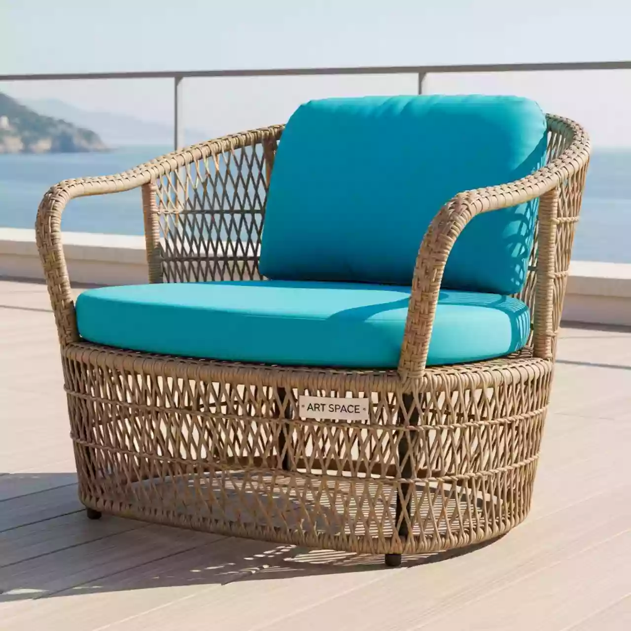 Аренда Кресло плетеное Letto с подушками в ресторане «Sanremo» — ART SPACE
