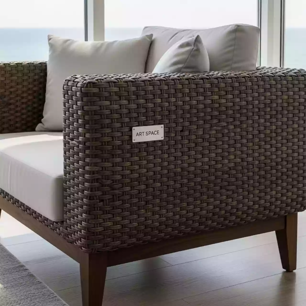 Аренда Кресло плетеное с подушками YH C1910W brown в зале «Чайка» (Морпорт) — ART SPACE