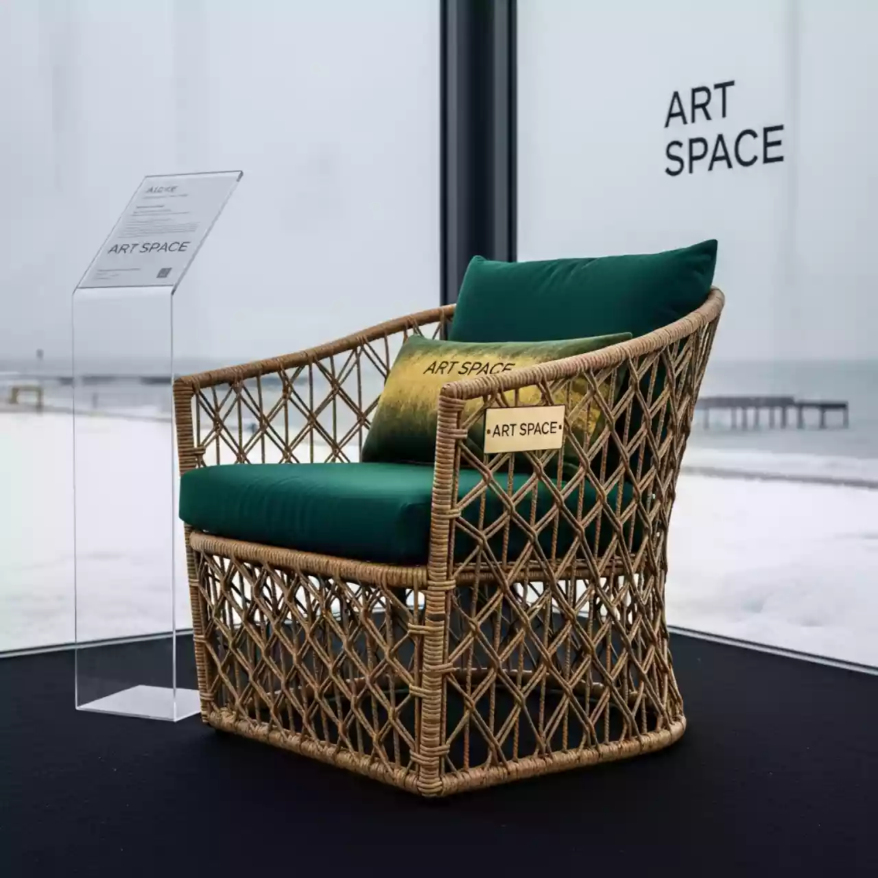 Аренда Кресло плетеное с подушкой Alga на пляже «Мандарин» — ART SPACE