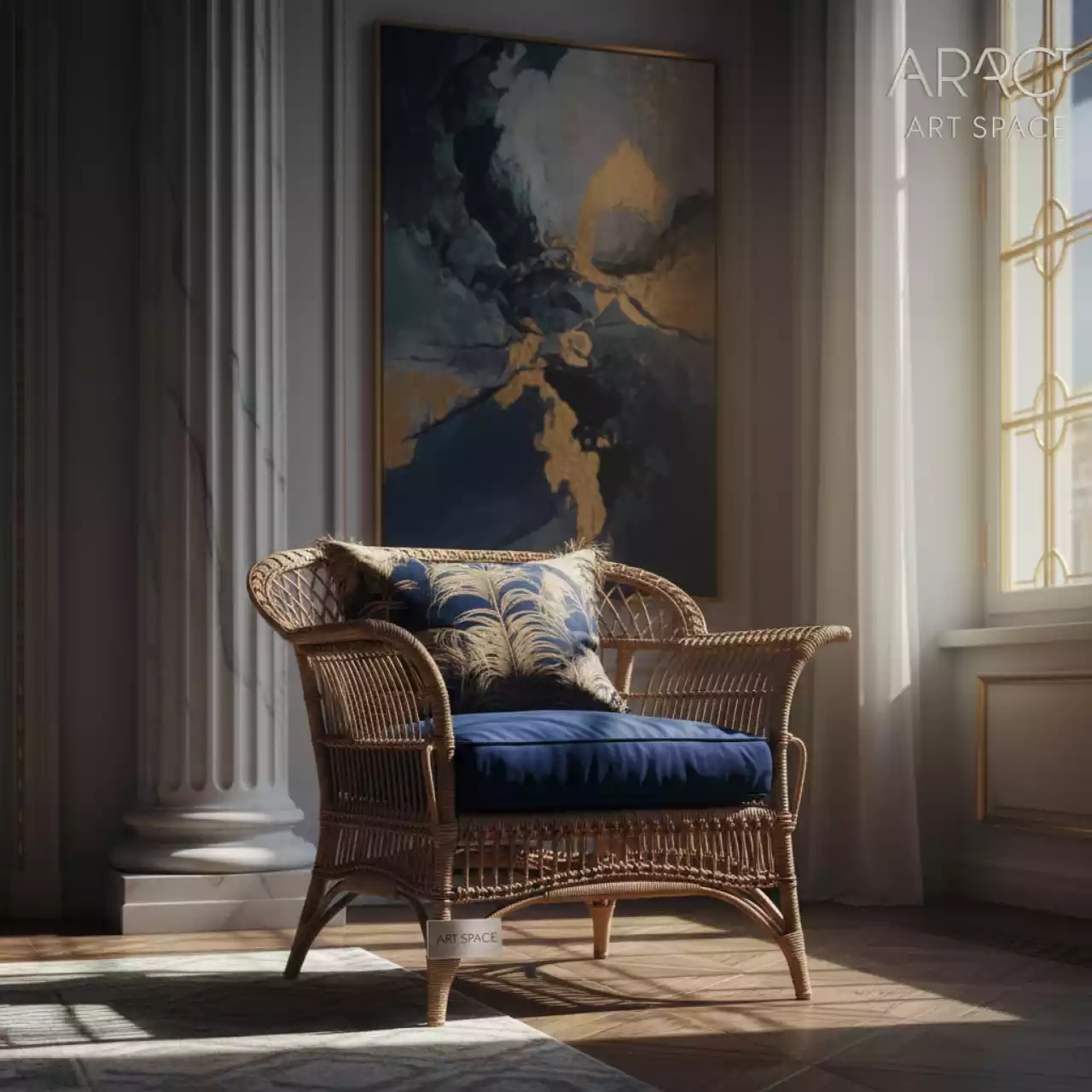 Аренда Кресло плетеное с подушкой Roma в Stella di Mosca — ART SPACE