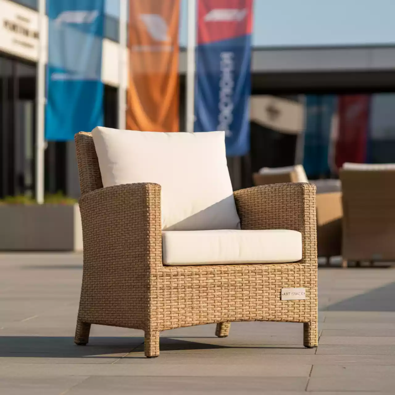 Аренда Кресло плетеное Torino с подушками в Boutique Hotel PORTUM 1905 — ART SPACE
