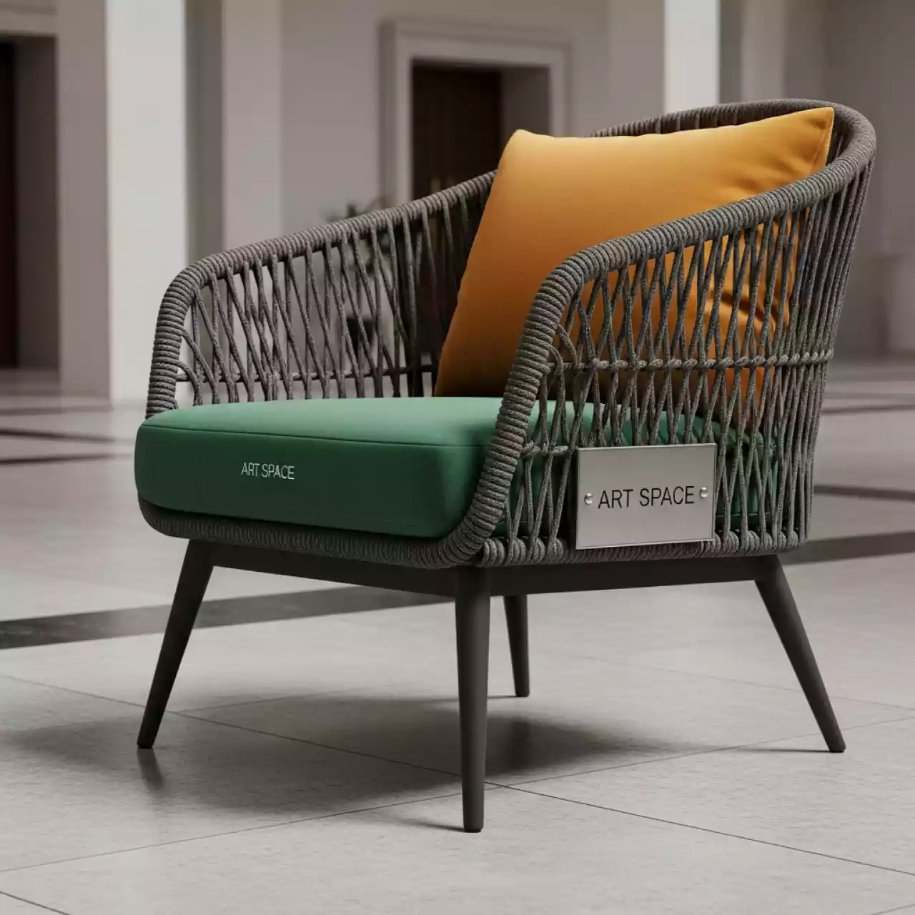 Аренда Кресло плетеное Weave с подушкой в Зимнем театре — ART SPACE