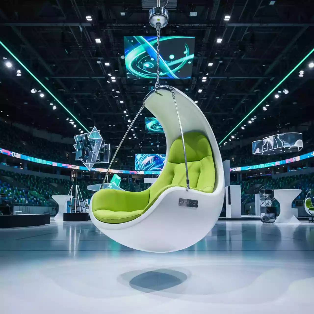 Аренда Кресло подвесное AFM 168A XL White Green в ледовом дворце «Большой» — ART SPACE