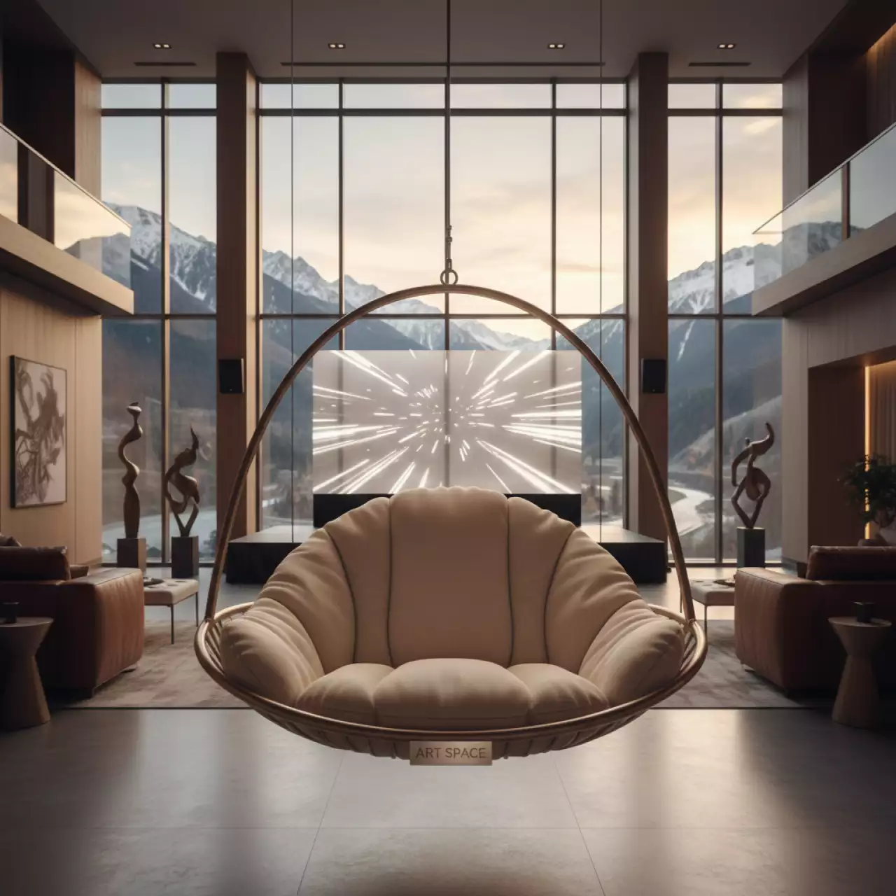 Аренда Кресло подвесное AFM 169A LB бежевое в Golden Tulip Rosa Khutor — ART SPACE