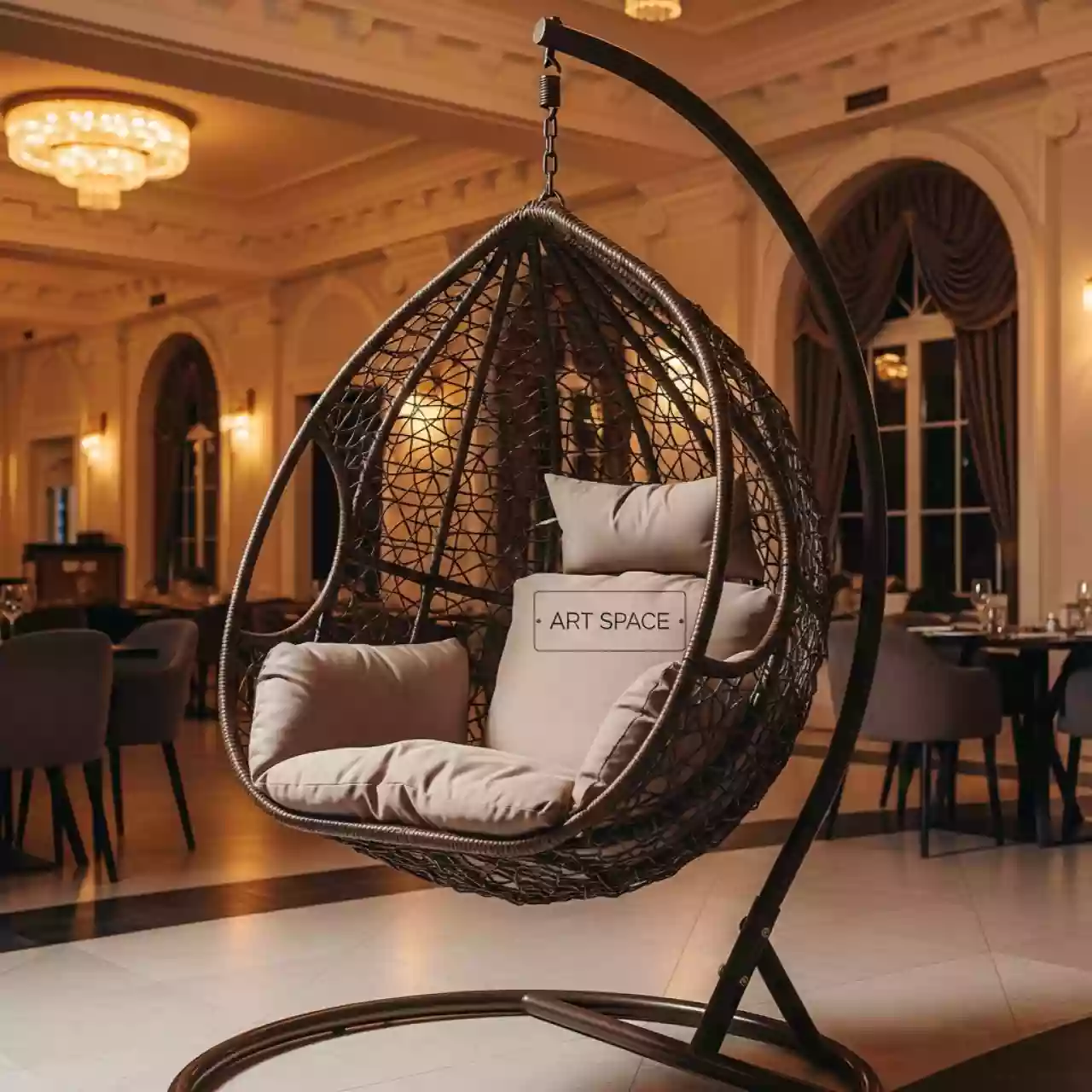 Аренда Кресло подвесное AFM 810A коричневое в ресторане «Brunello» — ART SPACE