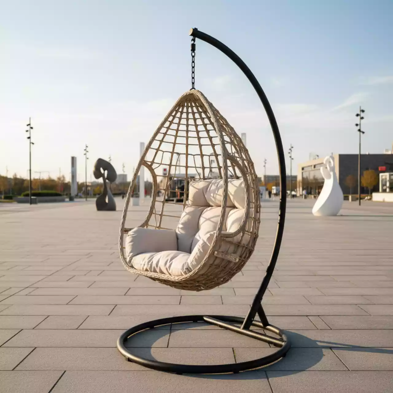 Аренда Кресло подвесное AFM 810B светло бежевое на Медальной площади — ART SPACE