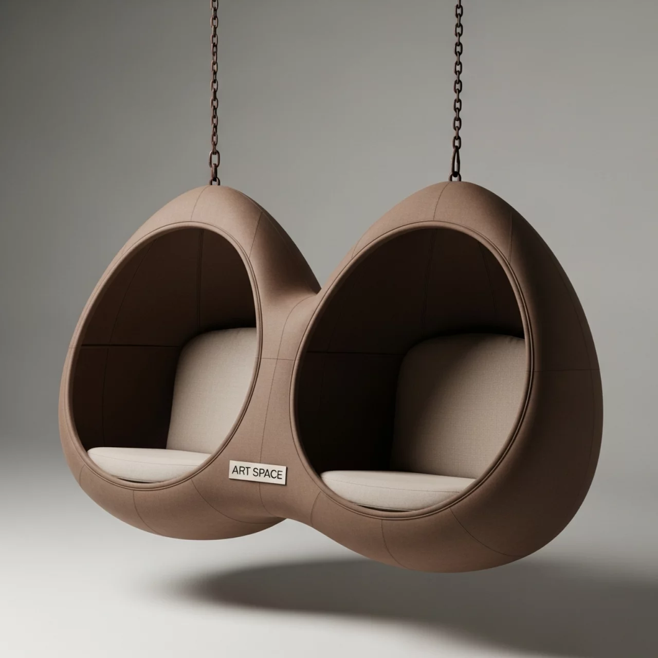 Аренда Кресло подвесное двойное Фиджи коричнево бежевое в Boutique Hotel PORTUM 1905 — ART SPACE