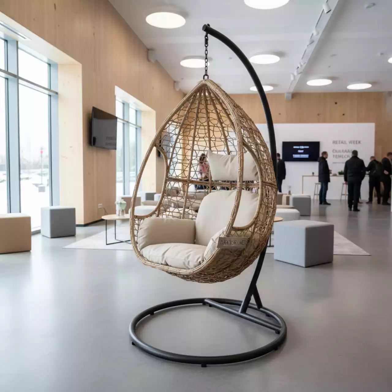 Аренда Кресло подвесное FRESCO светло коричневое из искусственного ротанга в Керлинговом центре «Ледяной куб» — ART SPACE