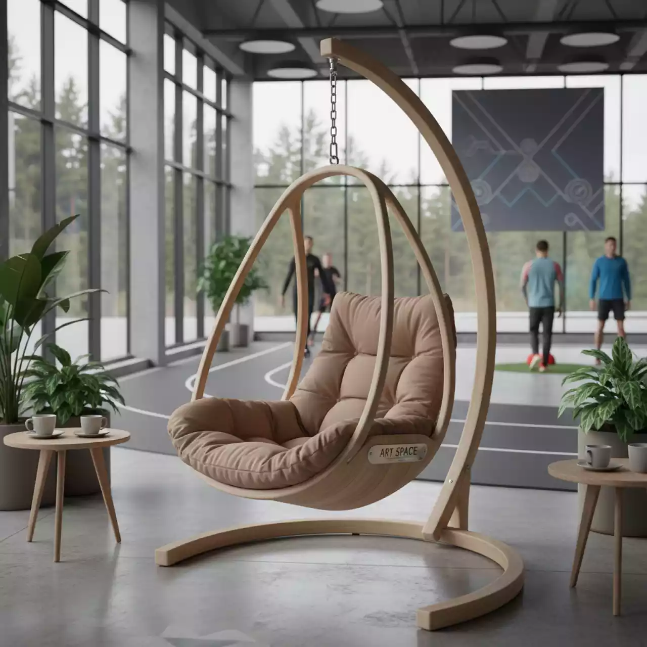 Аренда Кресло подвесное FRESCO XL большое светло коричневое в санатории «Металлург» — ART SPACE