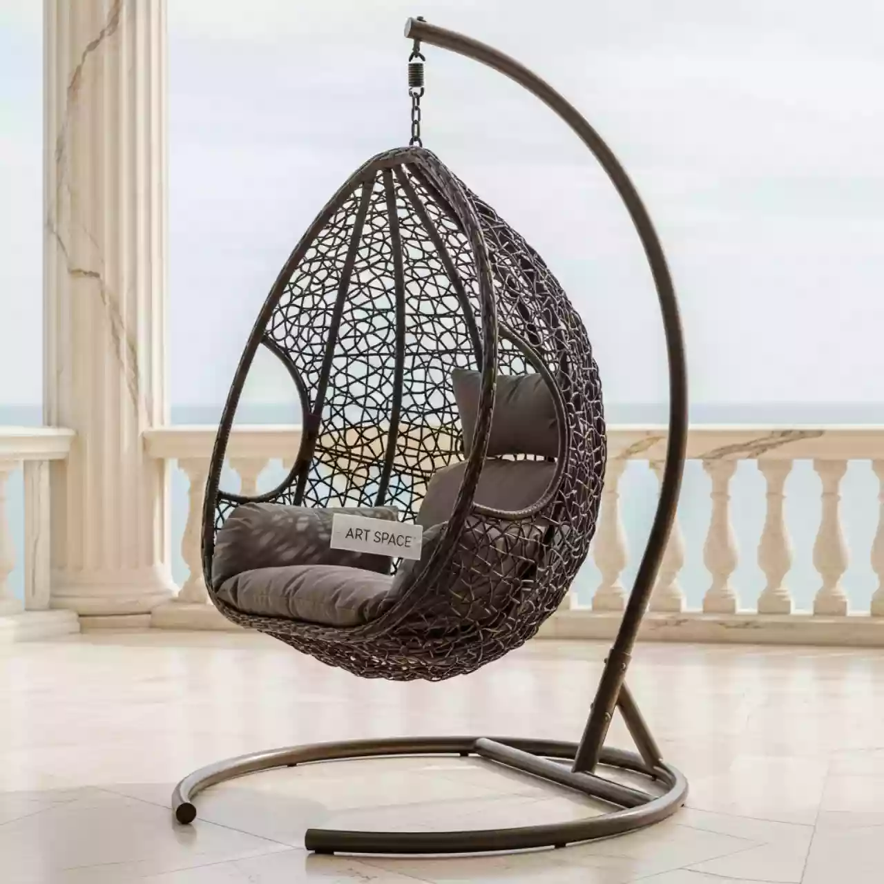 Аренда Кресло подвесное плетеное AFM 910A Brown в пляжном комплексе VinoGrad — ART SPACE