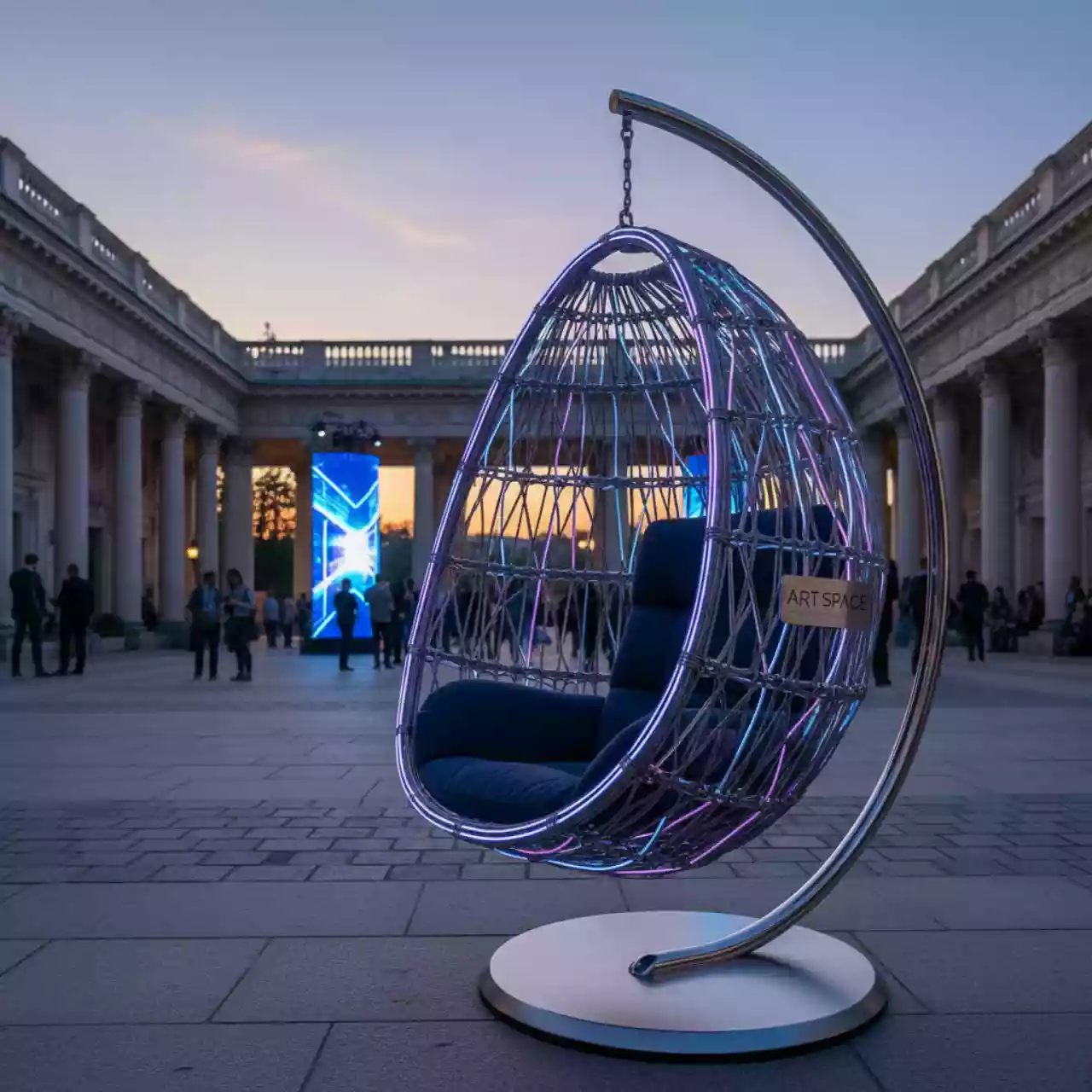 Аренда Кресло подвесное плетеное с подушкой Weave в усадьбе Голицына — ART SPACE