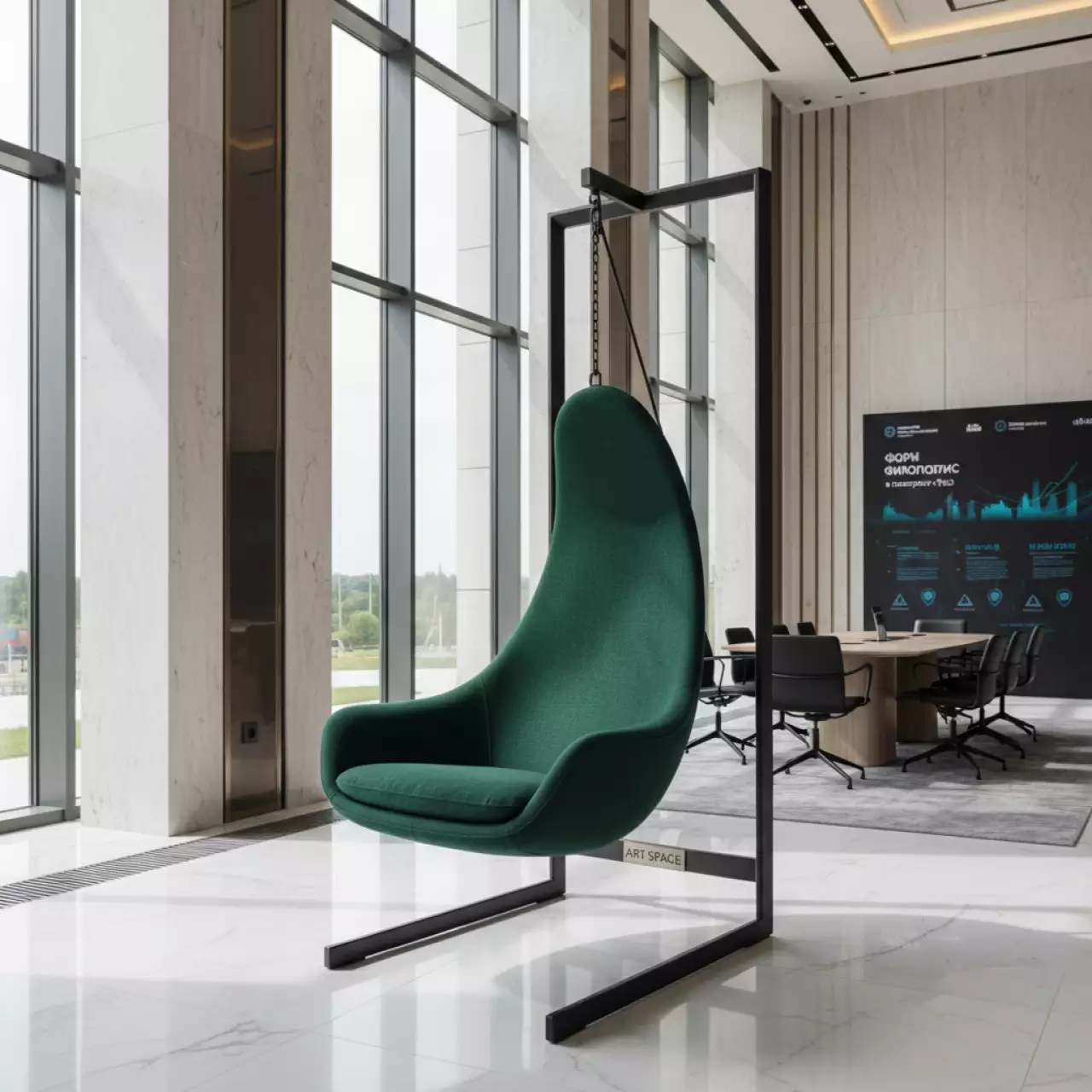 Аренда Кресло подвесное зелёное в санатории «Русь» — ART SPACE