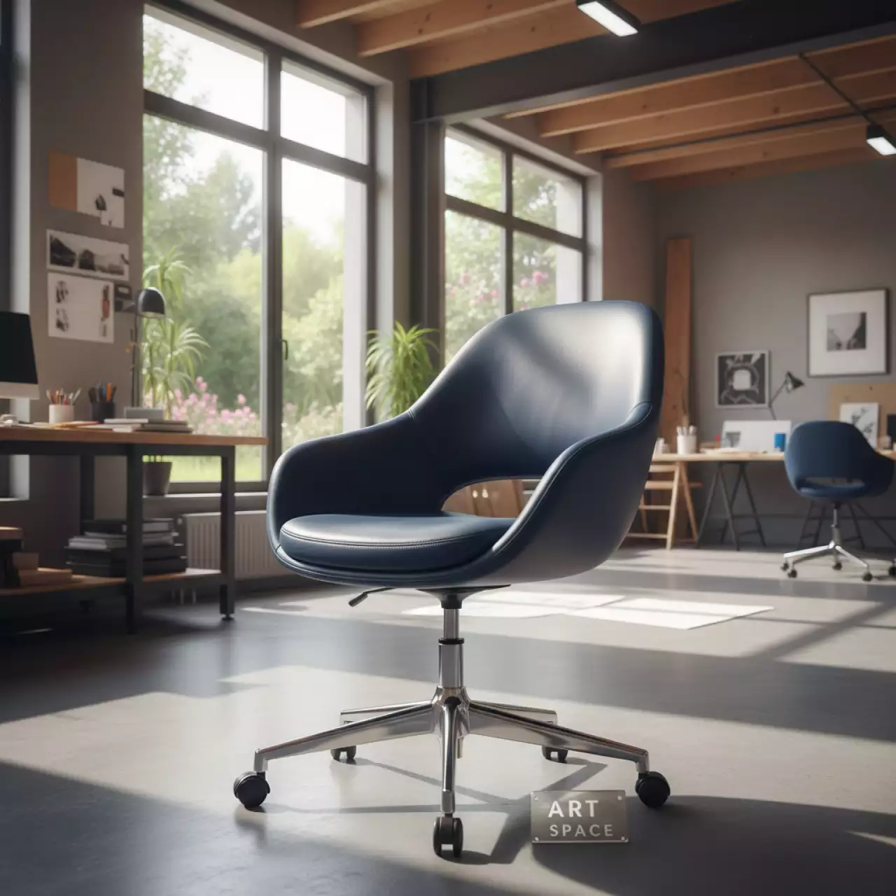 Аренда Кресло поворотное DELFIN экокожа синее в санатории «Русь» — ART SPACE