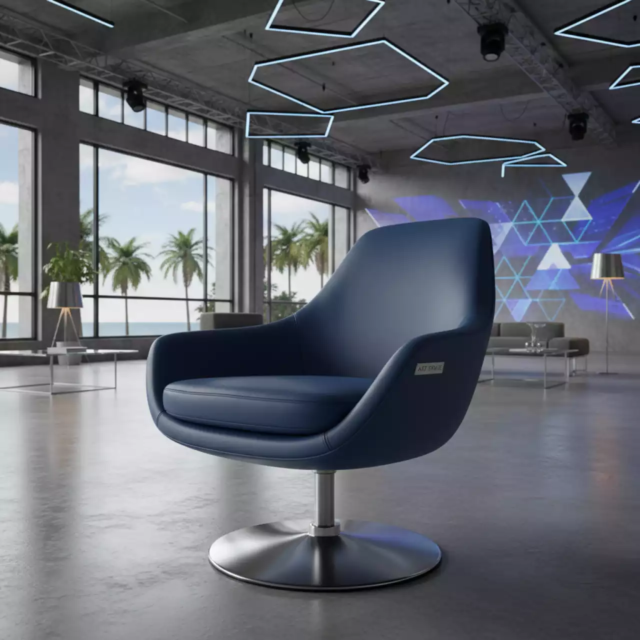 Аренда Кресло поворотное Delfin экокожа синий в Swissôtel Resort Sochi Kamelia — ART SPACE