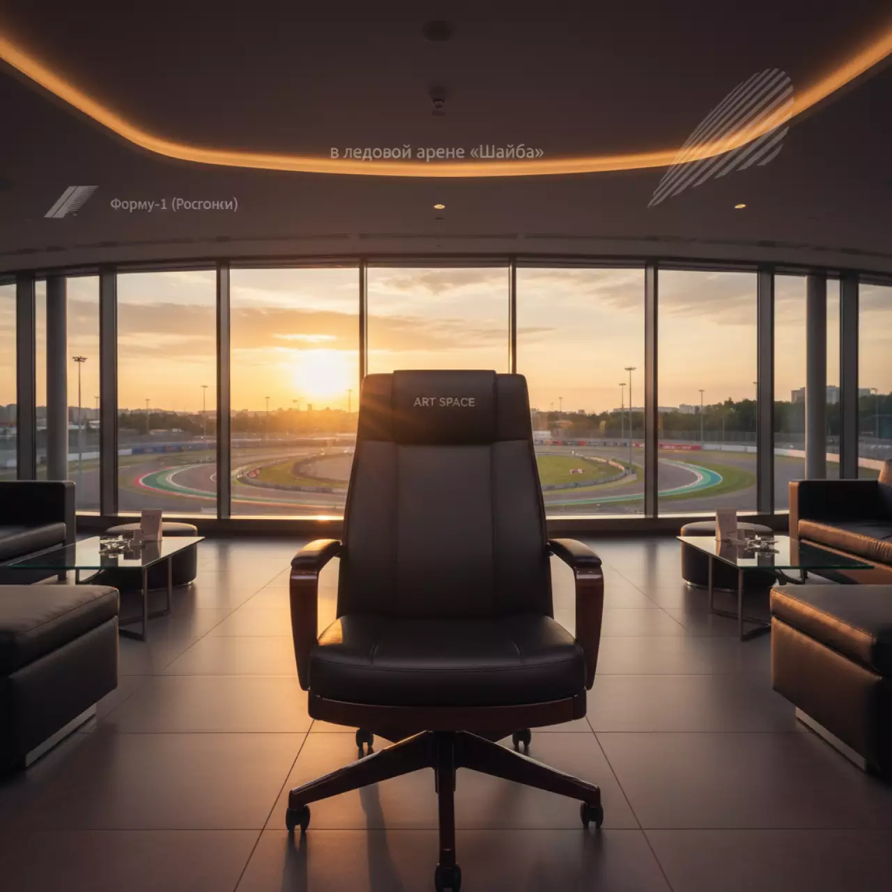 Аренда Кресло President Wood черная кожа в ледовой арене «Шайба» — ART SPACE