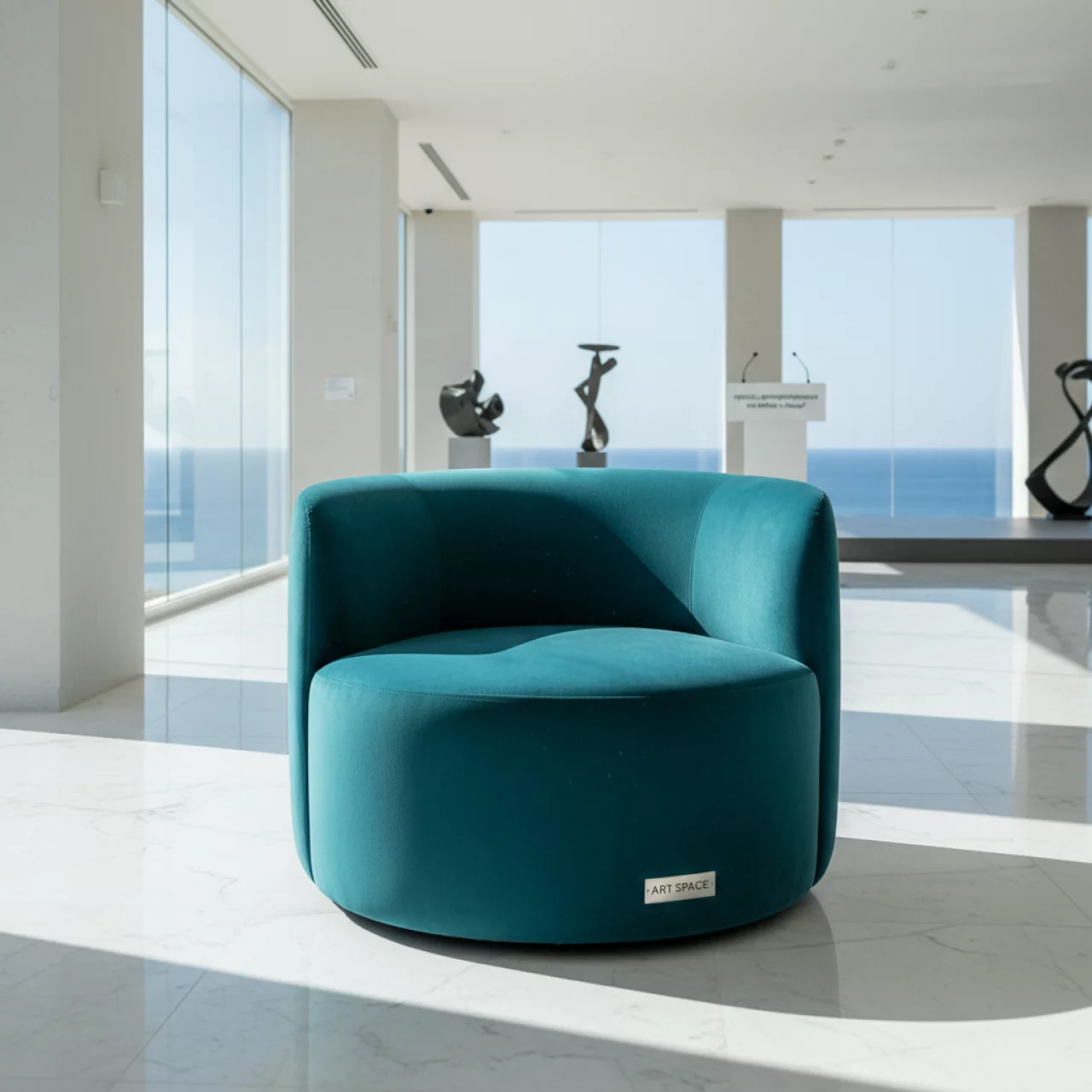 Аренда Кресло пуф аквамариновое Velvet R4E 00162 на вилле «Анна» — ART SPACE