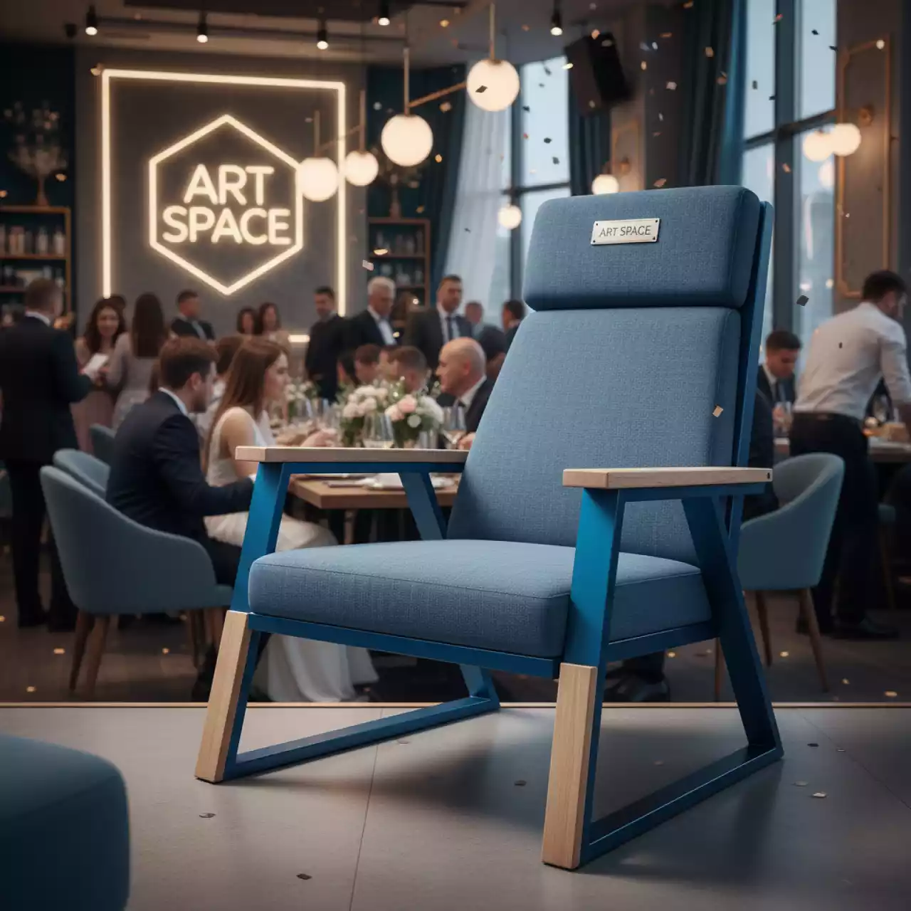 Аренда Кресло Quadro алюминий RAL 9007 в ресторане «Магадан» — ART SPACE