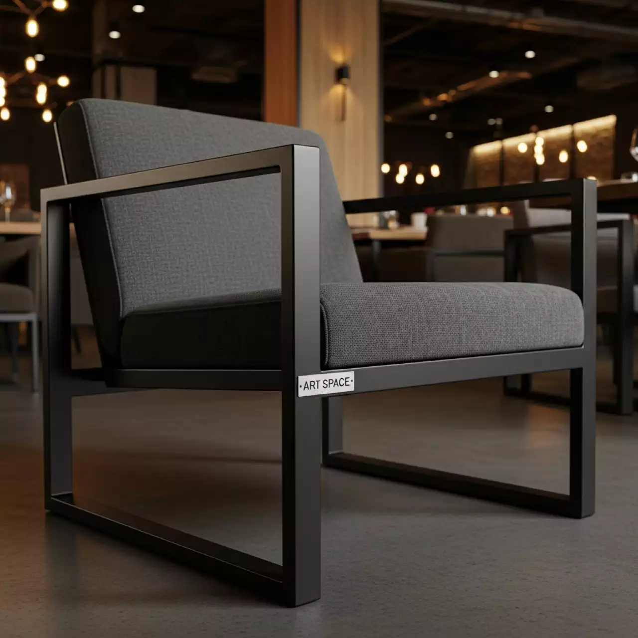 Аренда Кресло Quantum серый черный в ресторане «Плакучая Ива» — ART SPACE
