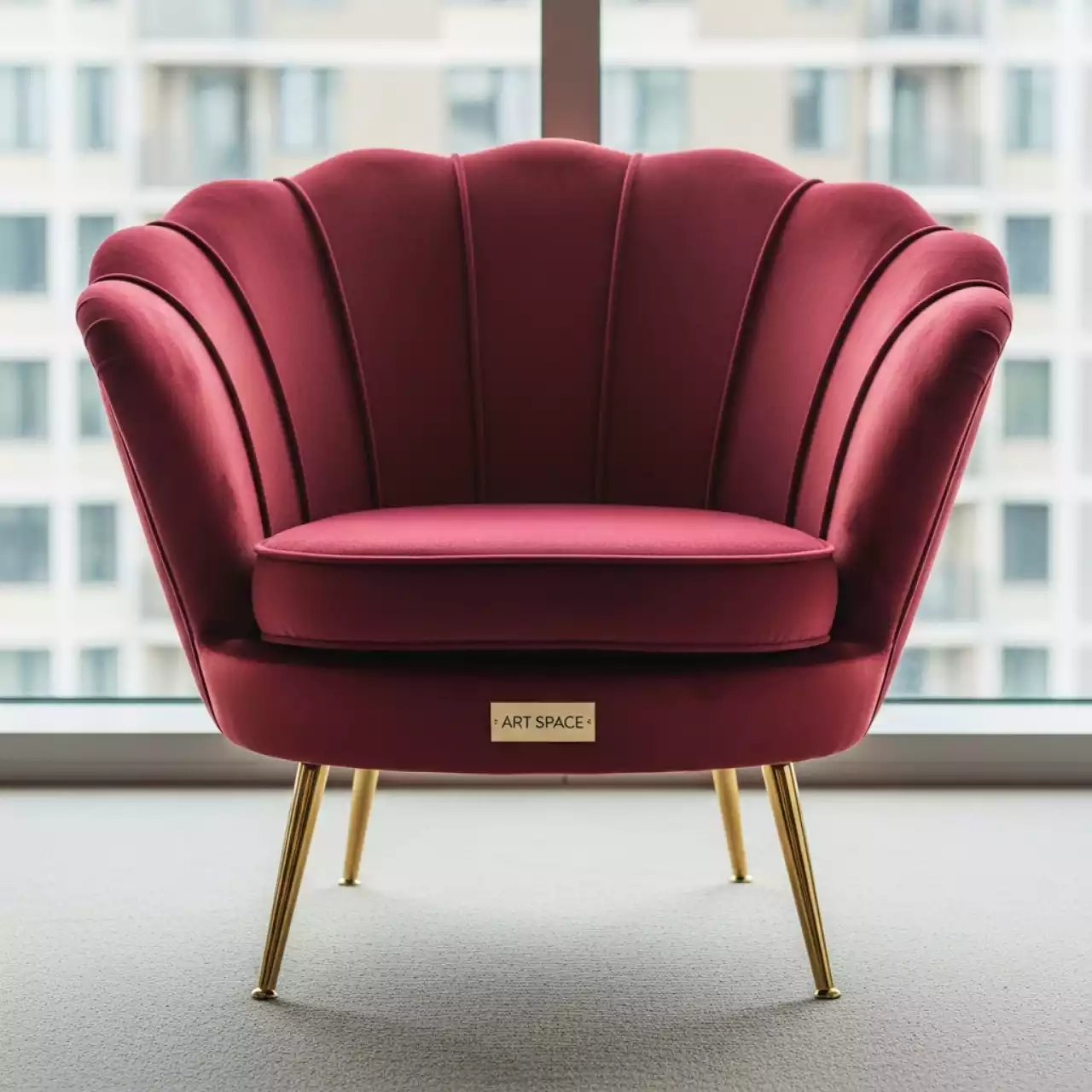 Аренда Кресло Ракушка бордовое в Mövenpick Hotel — ART SPACE