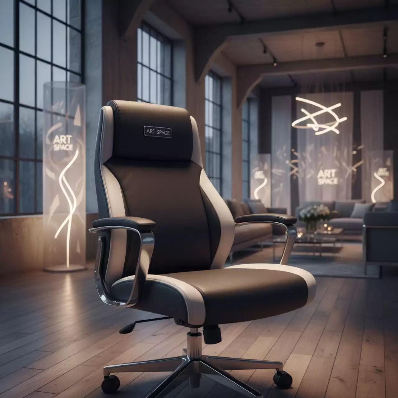 Аренда Кресло руководителя TopChairs Crown SN черный белый в Green Flow Hotel — ART SPACE