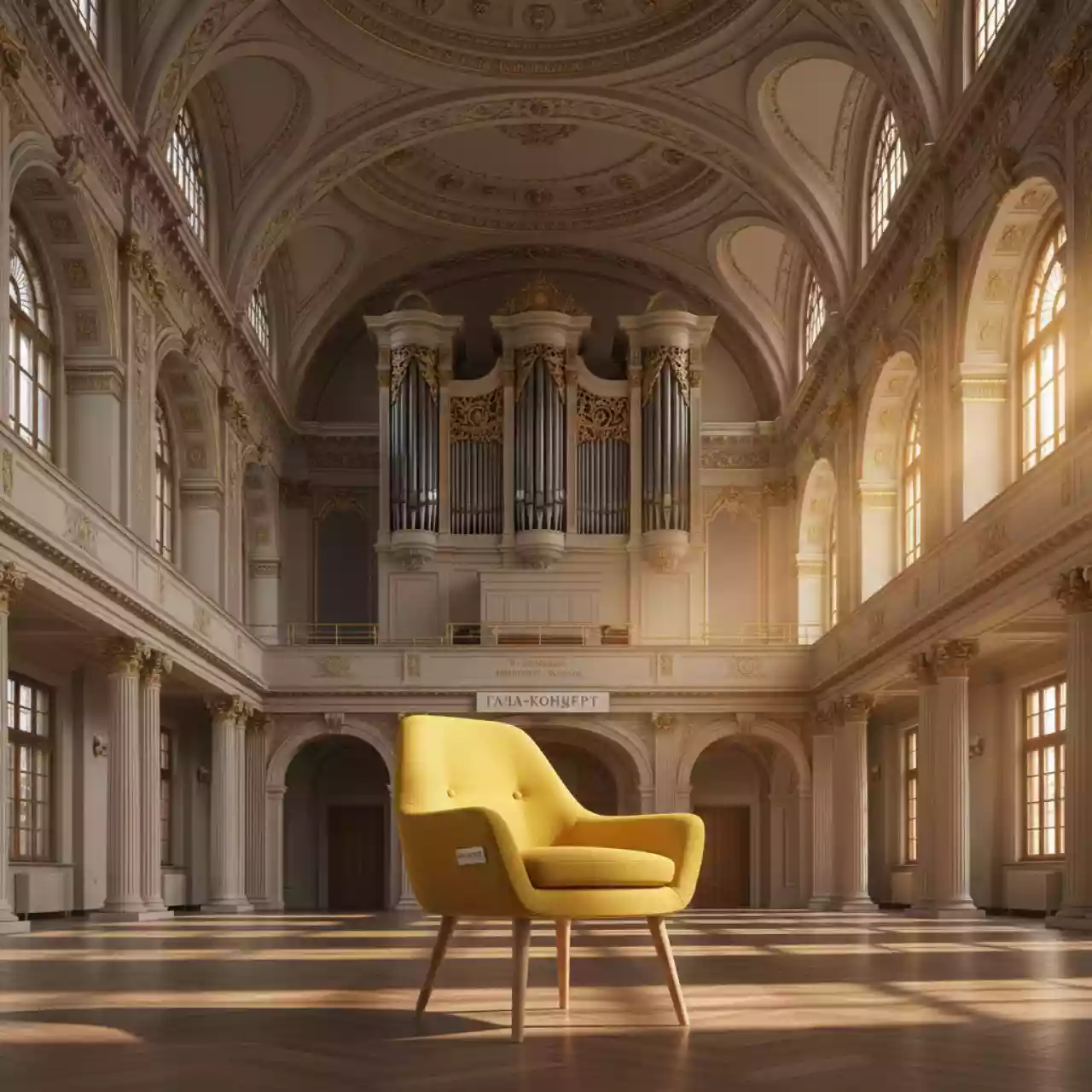 Аренда Кресло Scandi Yellow в Зале органной и камерной музыки — ART SPACE