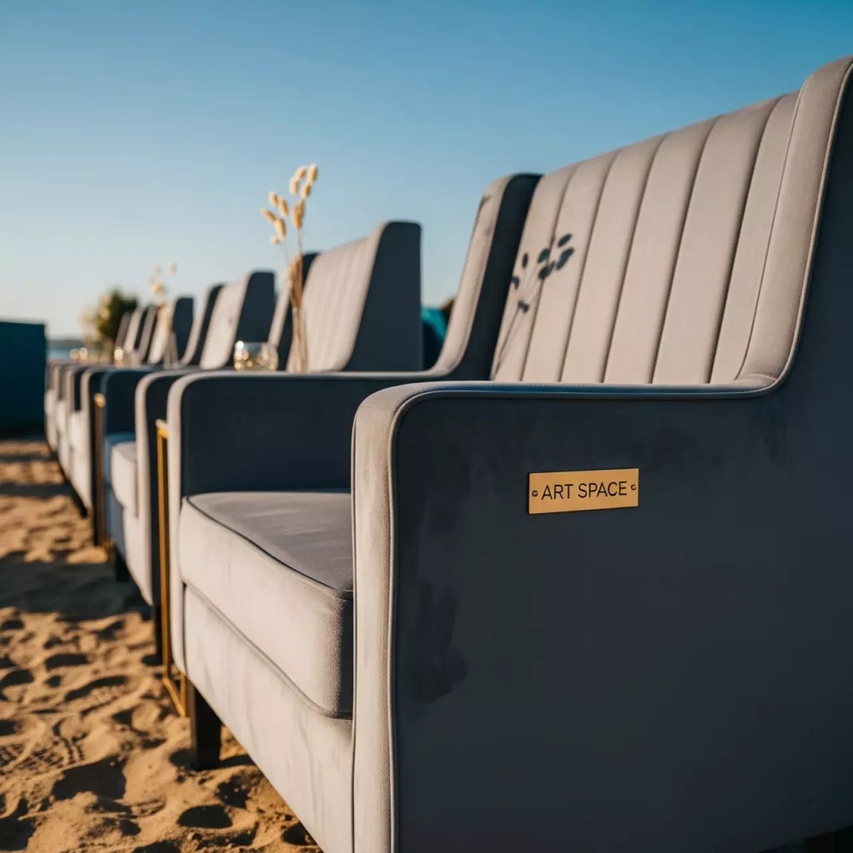 Аренда Кресло Signal Spike серое вельвет бук на пляже «Мандарин» — ART SPACE