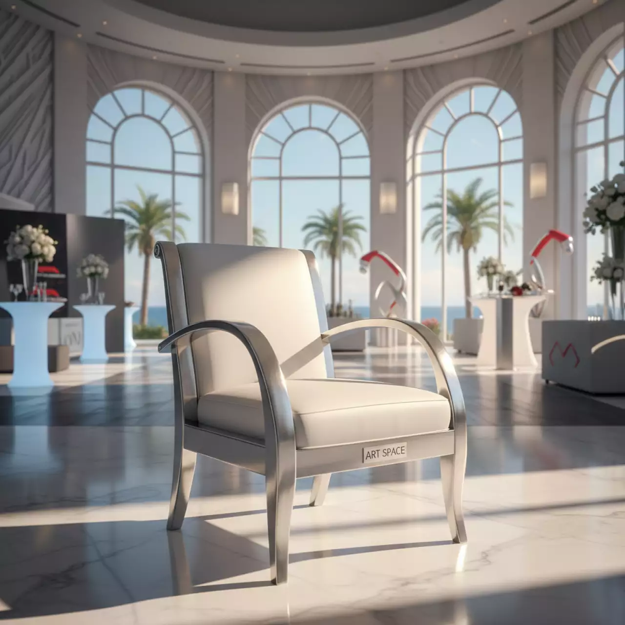 Аренда Кресло silver white Andrian в Mercure Сочи Центр — ART SPACE