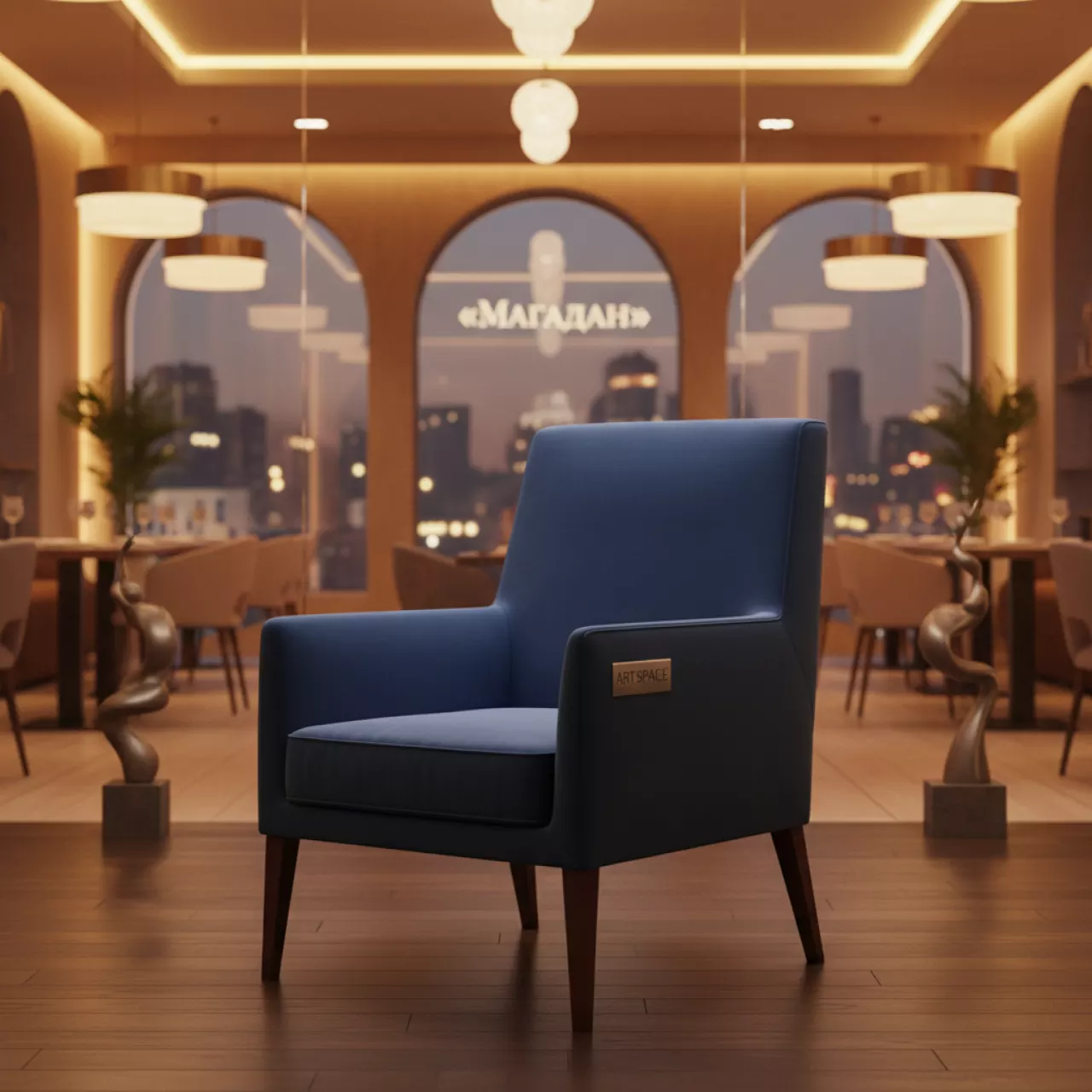 Аренда Кресло синее Балатон в ресторане «Магадан» — ART SPACE