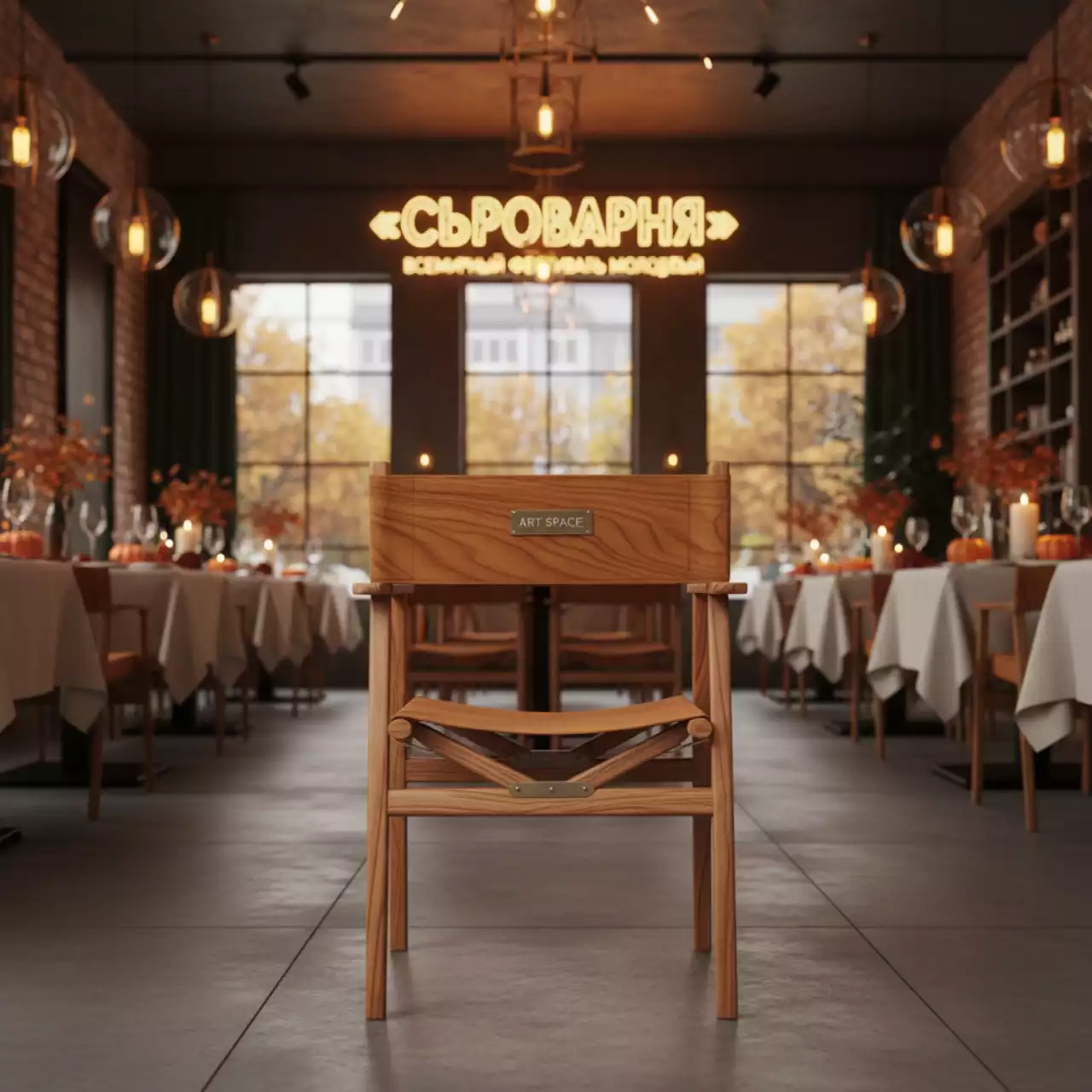 Аренда Кресло складное акация в ресторане «Сыроварня» — ART SPACE