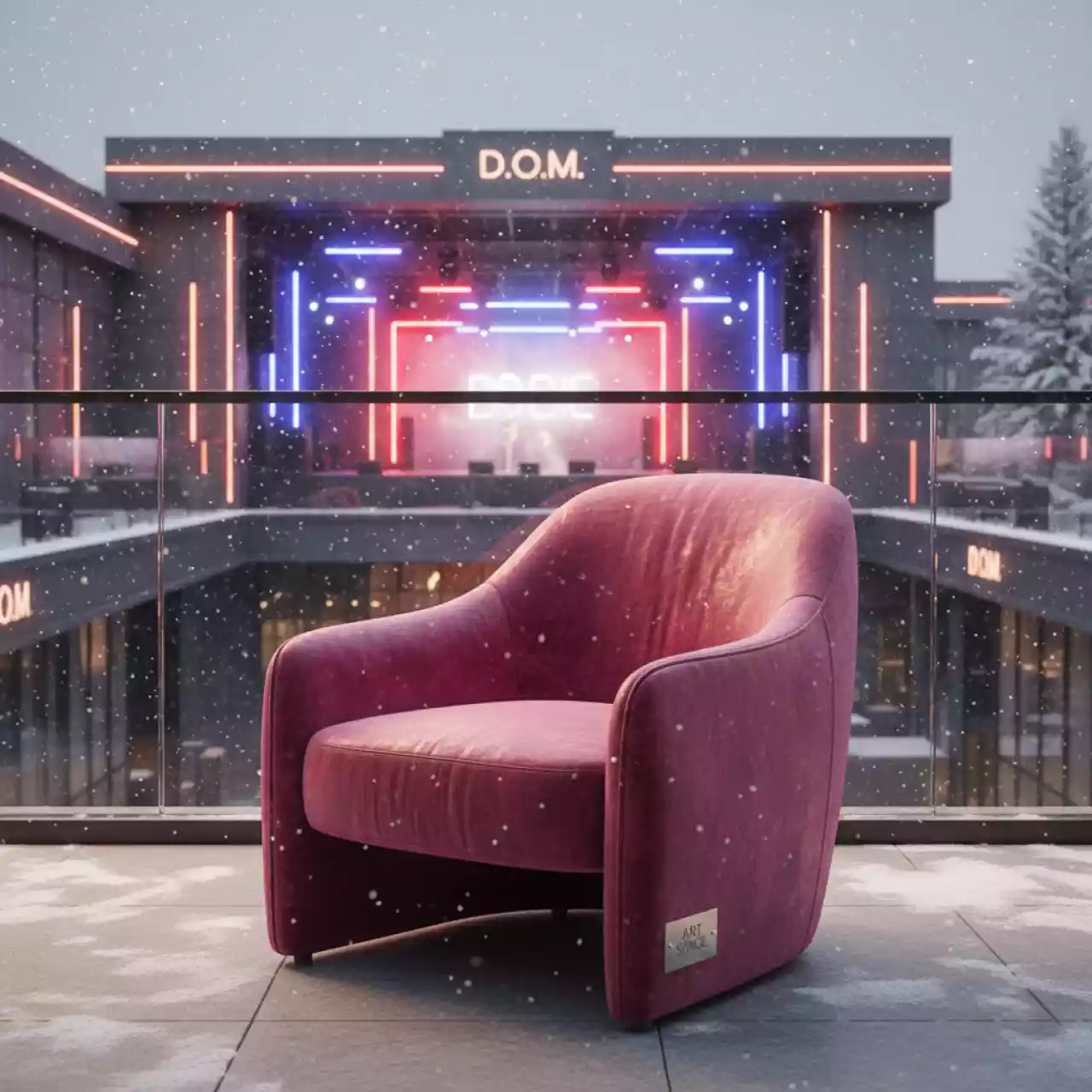 Аренда Кресло Сламбер Velvet розовый вишня в ресторане «D.O.M» — ART SPACE