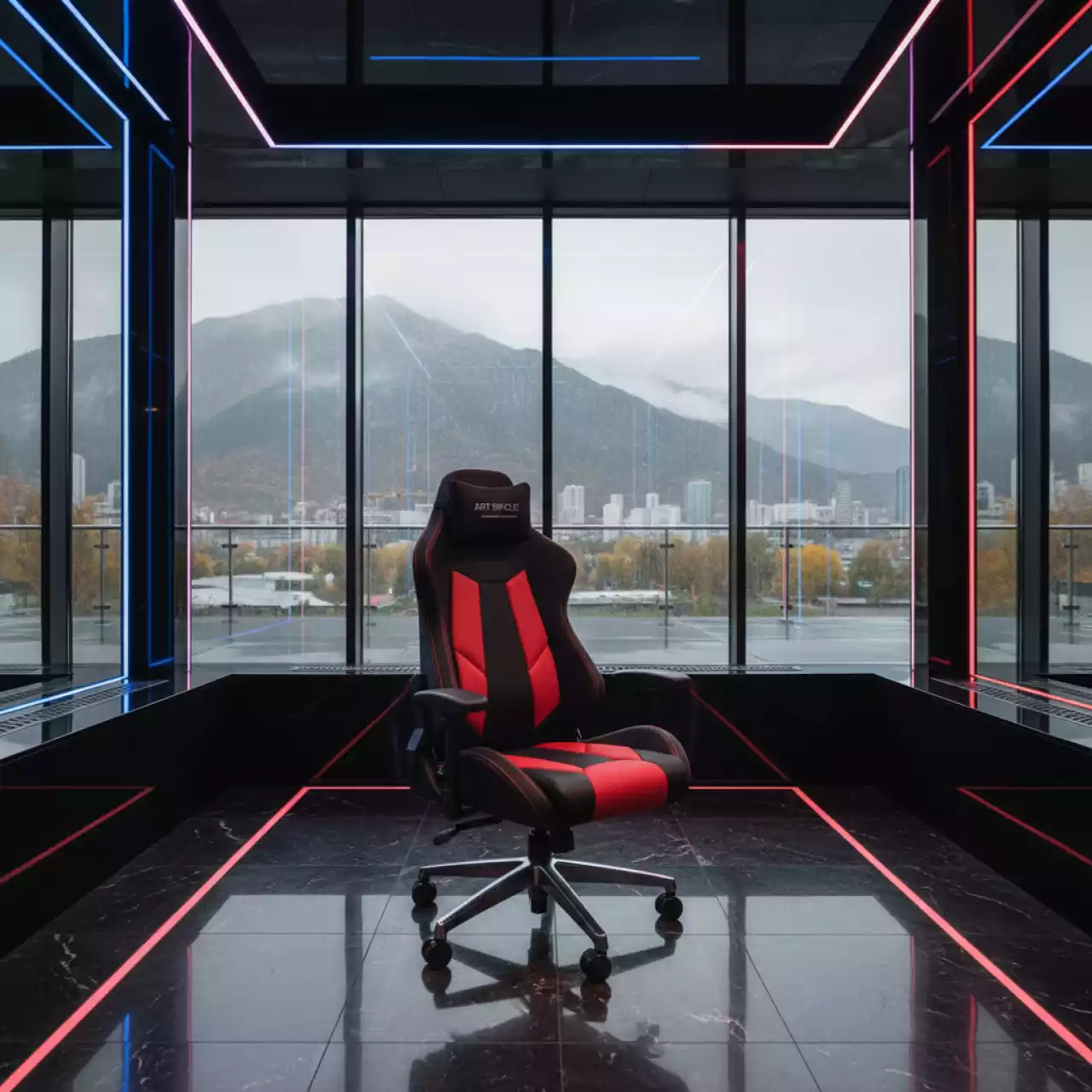 Аренда Кресло Stels T черно красная ткань в Panorama by Mercure — ART SPACE