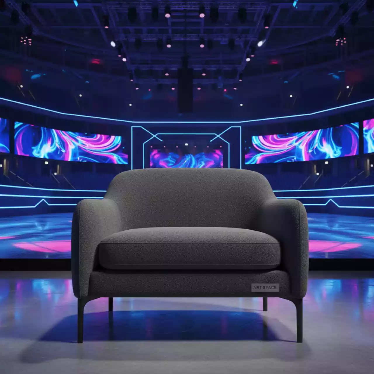 Аренда Кресло Стоун рогожка темно серое в ледовом дворце «Большой» — ART SPACE