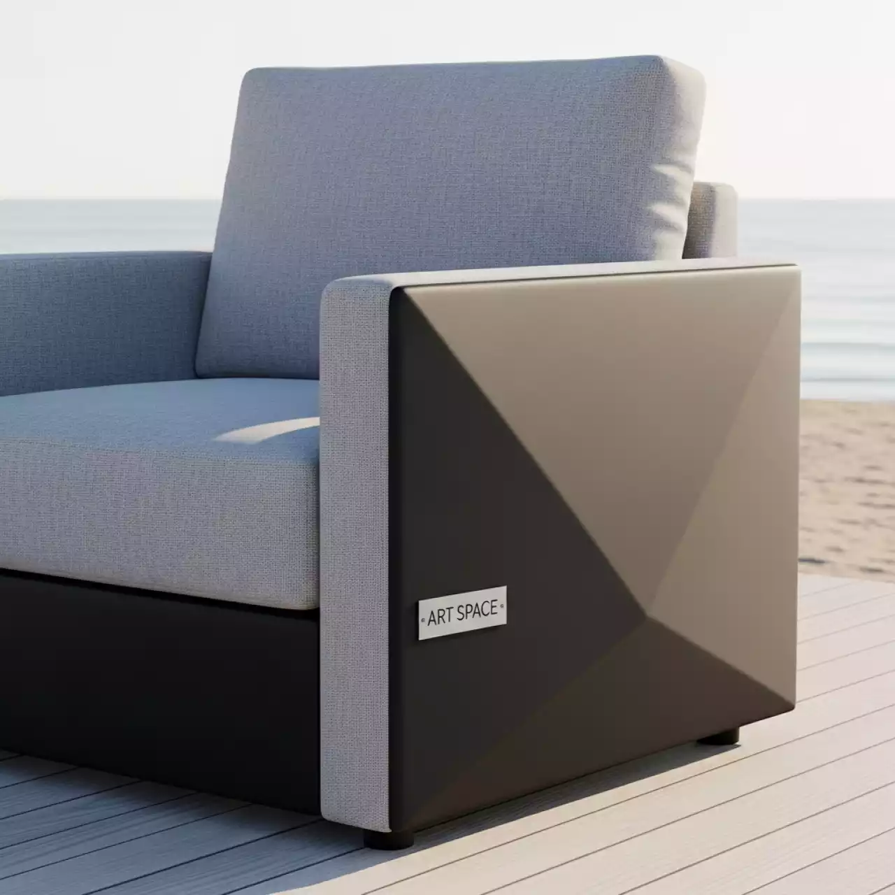 Аренда Кресло Tarn серый черный на пляже «Ривьера» — ART SPACE