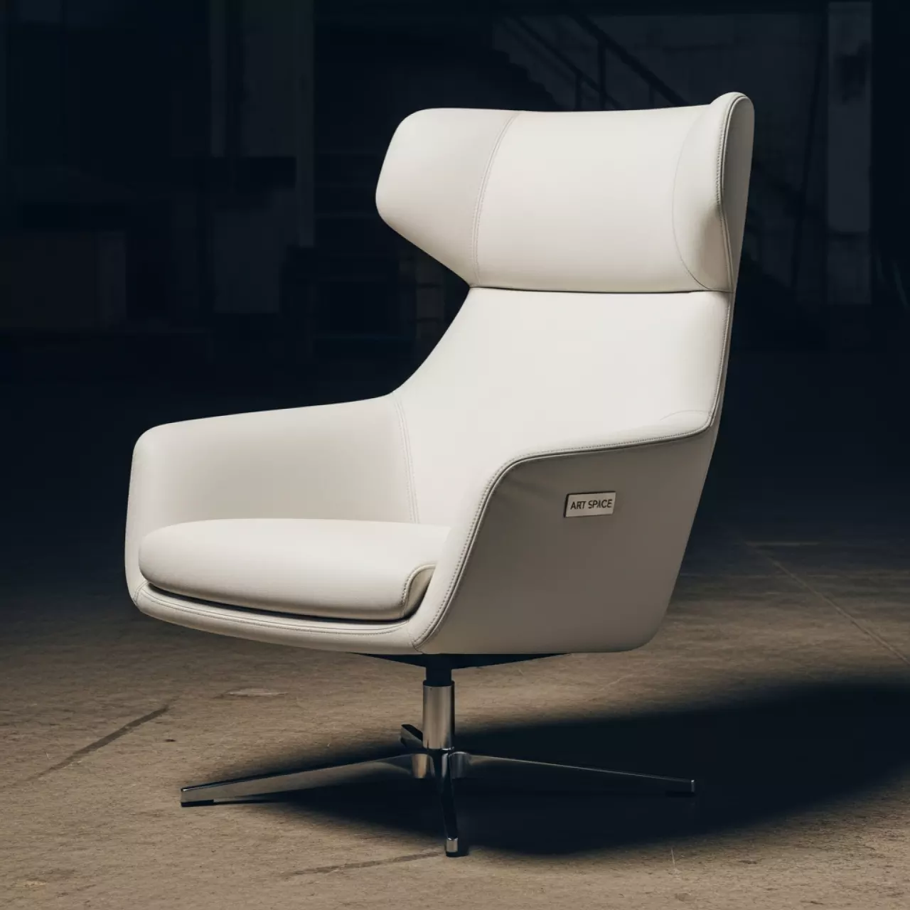 Аренда Кресло Tirup кожаное белое в этно-парке «Моя Россия» — ART SPACE