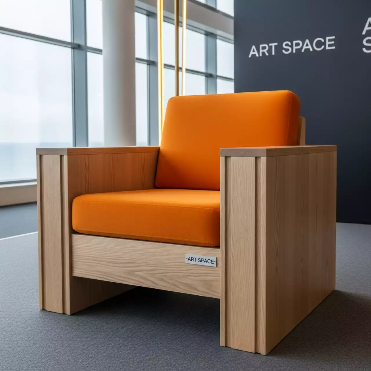 Аренда Кресло Вега беленый дуб оранжевое в зале «Чайка» (Морпорт) — ART SPACE