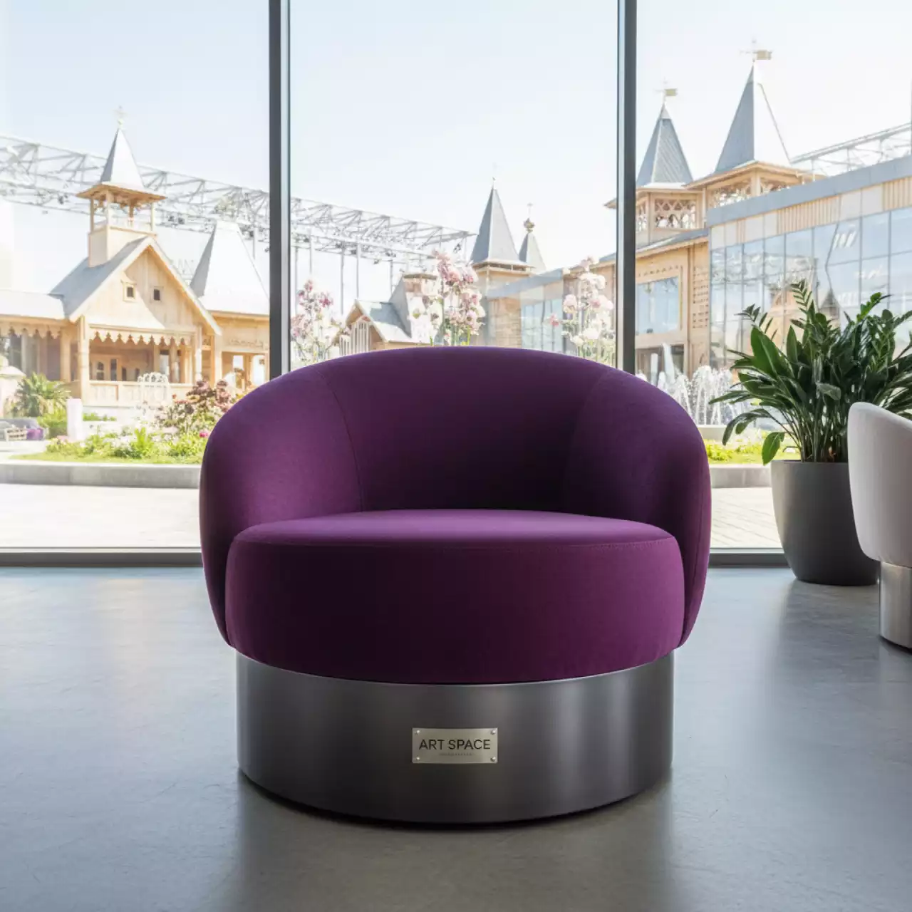 Аренда Кресло Violet Velvet pouf в этно-парке «Моя Россия» — ART SPACE
