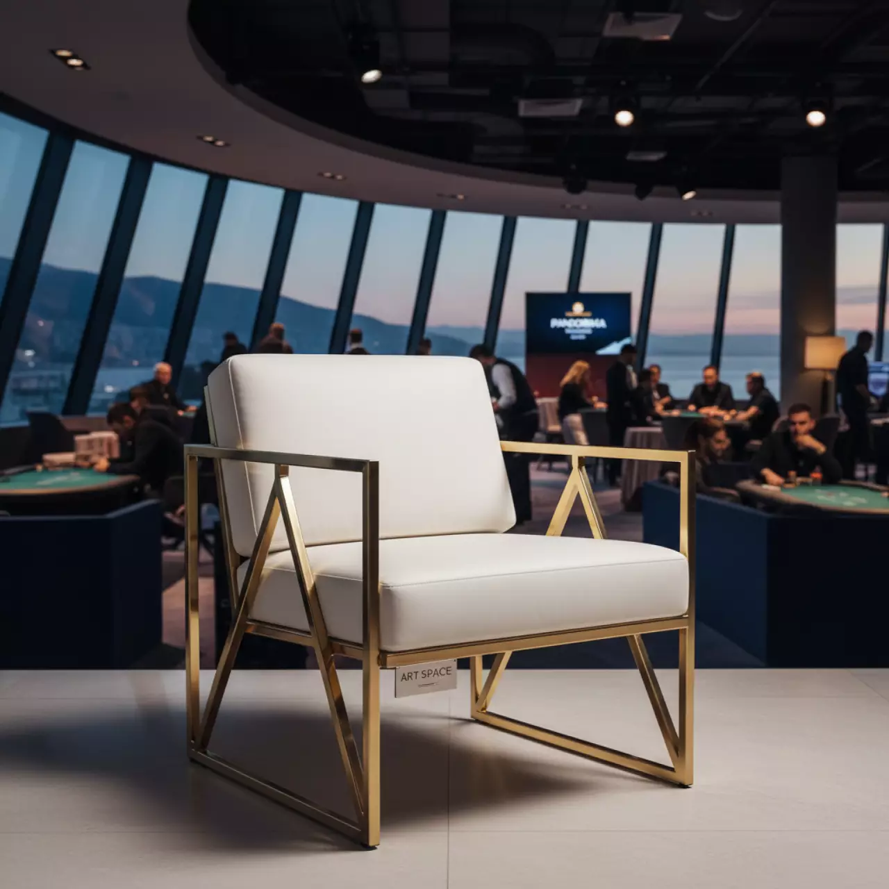 Аренда Кресло white & gold Andrian в Panorama by Mercure — ART SPACE