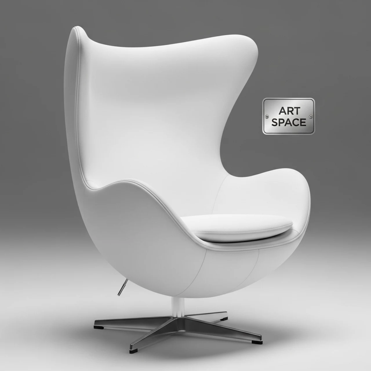 Аренда Кресло яйцо белое из экокожи Scoop в Skypark Sochi — ART SPACE
