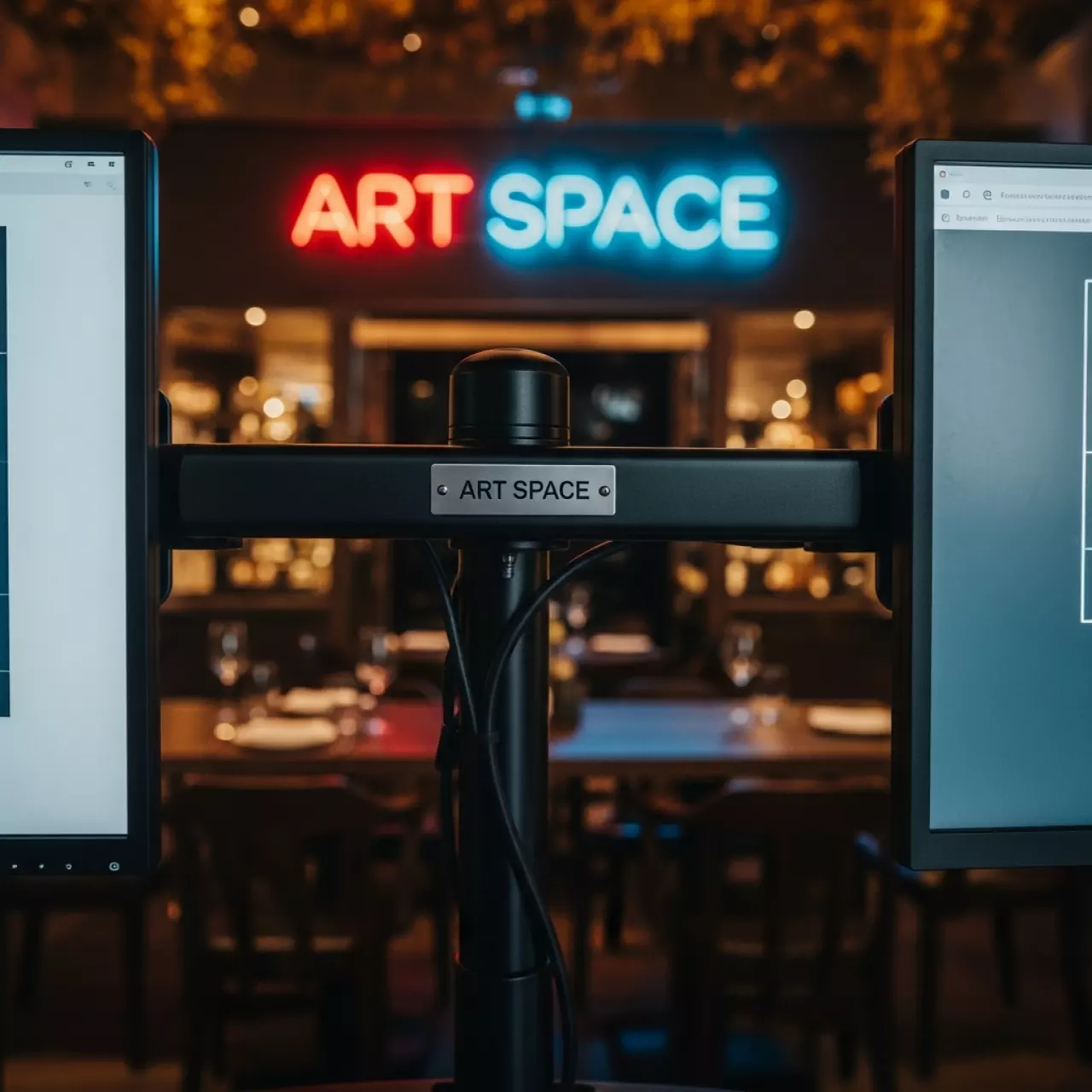 Аренда Кронштейн для 2 мониторов Exell EXi MA42 17 32 дюймов VESA 100x100 мм до 9 кг в ресторане «Brunello» — ART SPACE