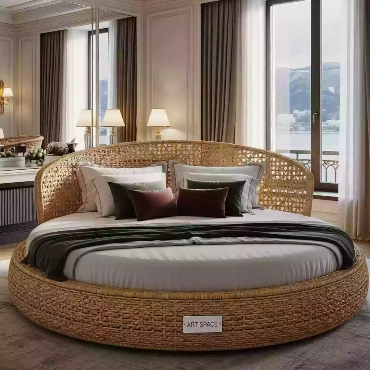 Аренда Кровать плетеная круглая соломенная Стильяно в Courtyard by Marriott Sochi — ART SPACE